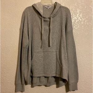Time & Tru Grey Hoodie w/Knit Sweater Back Size XLarge
